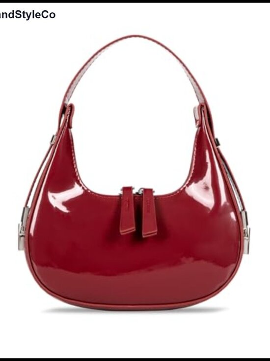 Handbags - Vegan Leather Crescent Hobo Shoulder Bag Retro Y2K Underarm Purse
